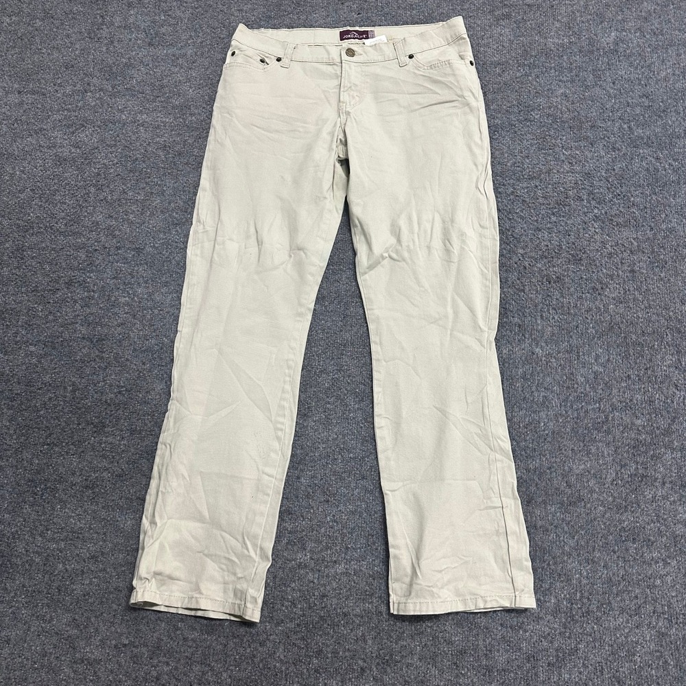 Jordache Jeans Womens Size 10P Beige Khaki Slim Straight Stretch Denim Casual